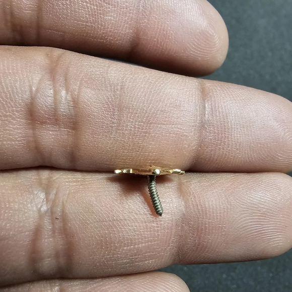 Masonic 14k Gold Small Lapel Screwback Pin Badge 0.7 Grams - Picture 7 of 8